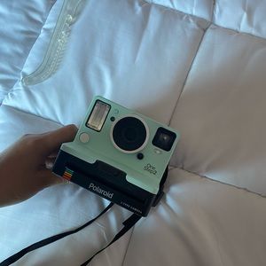 Blue Polaroid camera